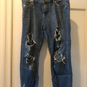 Ripped boyfriend jeans